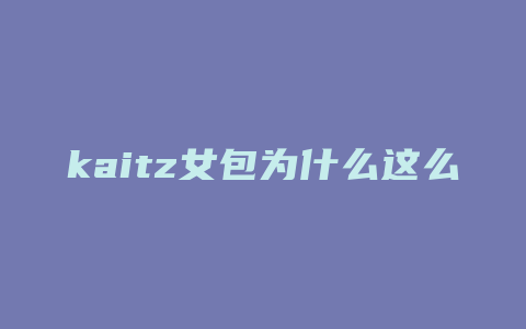 kaitz女包为什么这么贵