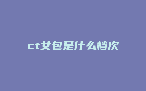 ct女包是什么档次