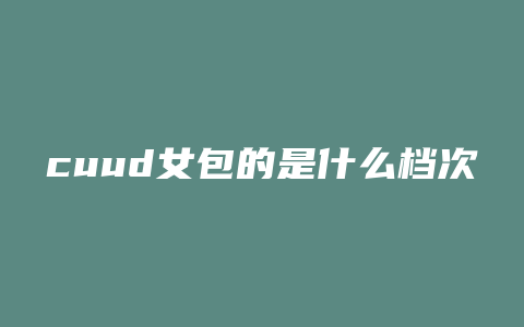 cuud女包的是什么档次的包