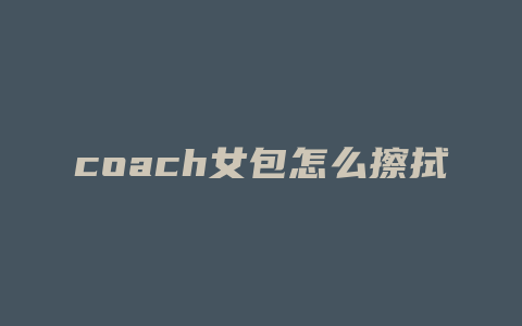 coach女包怎么擦拭