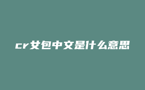 cr女包中文是什么意思