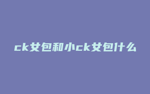 ck女包和小ck女包什么区别