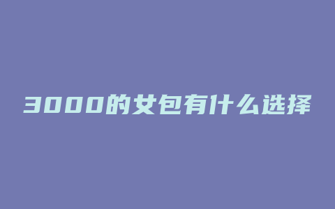 3000的女包有什么选择