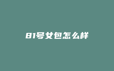 81号女包怎么样