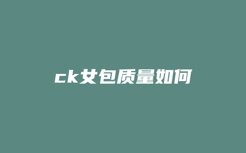 ck女包质量如何