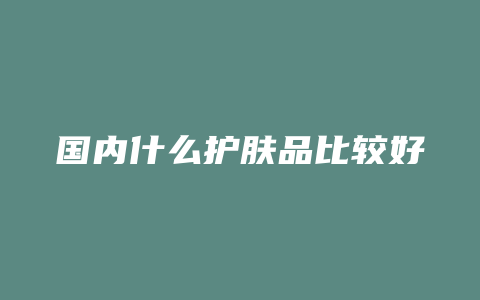国内什么护肤品比较好