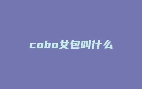 cobo女包叫什么