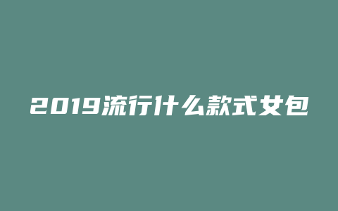 2019流行什么款式女包