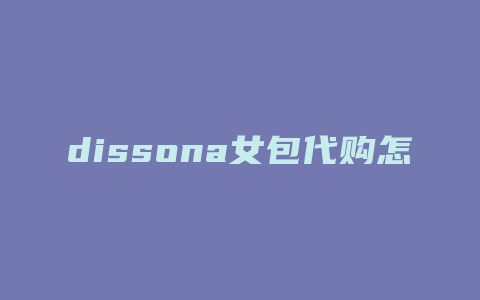 dissona女包代购怎么那么便宜