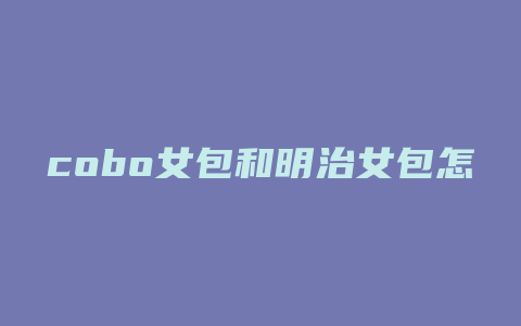 cobo女包和明治女包怎么样