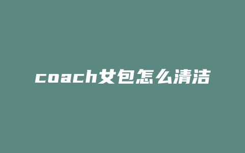 coach女包怎么清洁