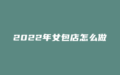 2022年女包店怎么做