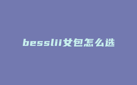 besslii女包怎么选