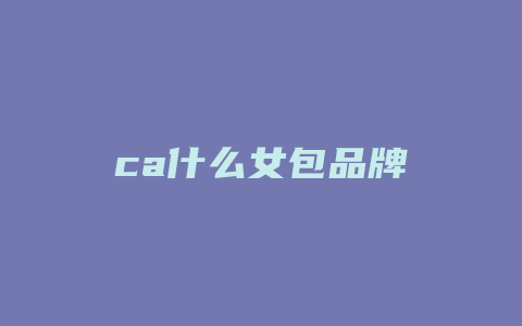ca什么女包品牌