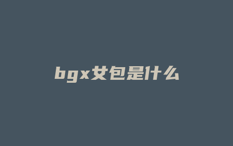 bgx女包是什么