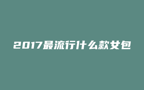 2017最流行什么款女包