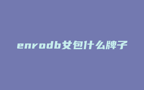 enrodb女包什么牌子