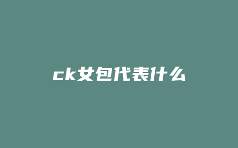 ck女包代表什么