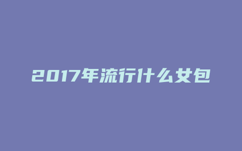2017年流行什么女包