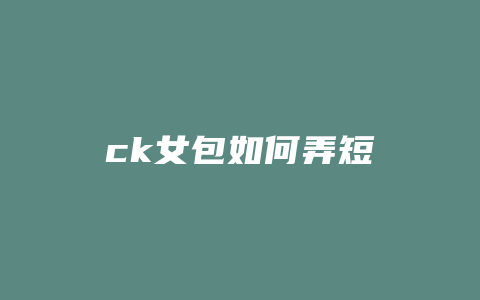 ck女包如何弄短