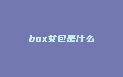 box女包是什么