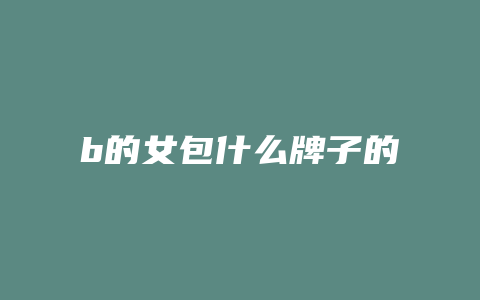 b的女包什么牌子的