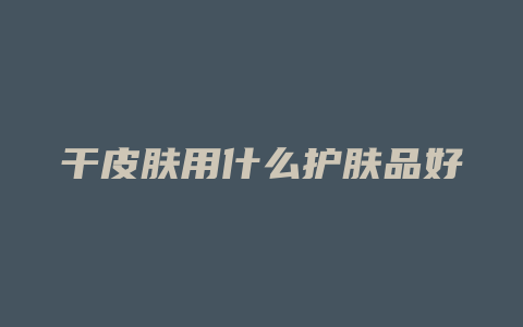 干皮肤用什么护肤品好