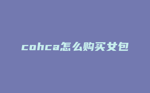 cohca怎么购买女包