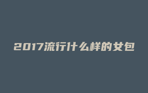 2017流行什么样的女包