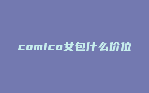 comico女包什么价位
