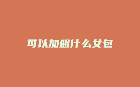 可以加盟什么女包