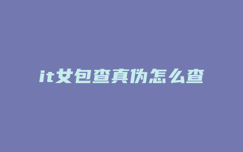 it女包查真伪怎么查