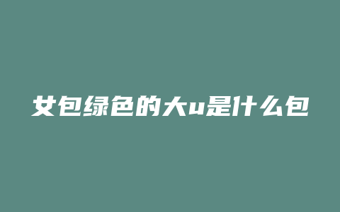 女包绿色的大u是什么包