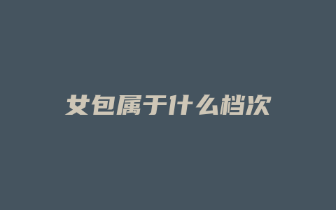 女包属于什么档次