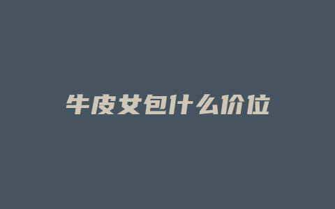 牛皮女包什么价位