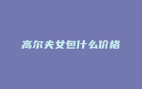高尔夫女包什么价格