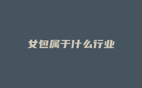 女包属于什么行业