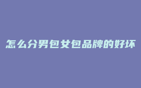 怎么分男包女包品牌的好坏