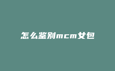 怎么鉴别mcm女包
