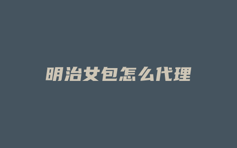 明治女包怎么代理