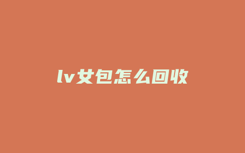 lv女包怎么回收