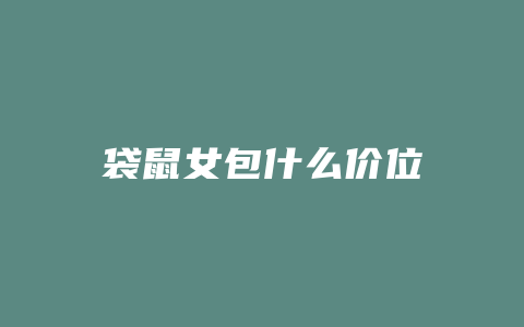 袋鼠女包什么价位