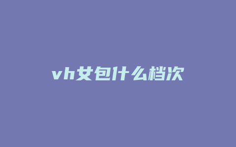 vh女包什么档次