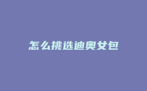 怎么挑选迪奥女包