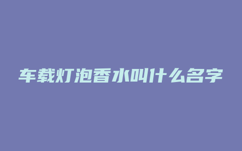车载灯泡香水叫什么名字