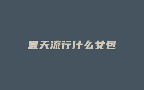 夏天流行什么女包