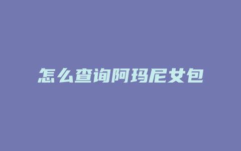怎么查询阿玛尼女包