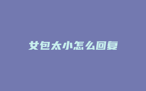 女包太小怎么回复