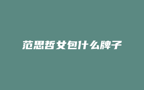 范思哲女包什么牌子