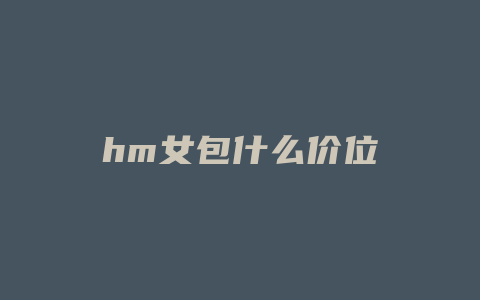 hm女包什么价位